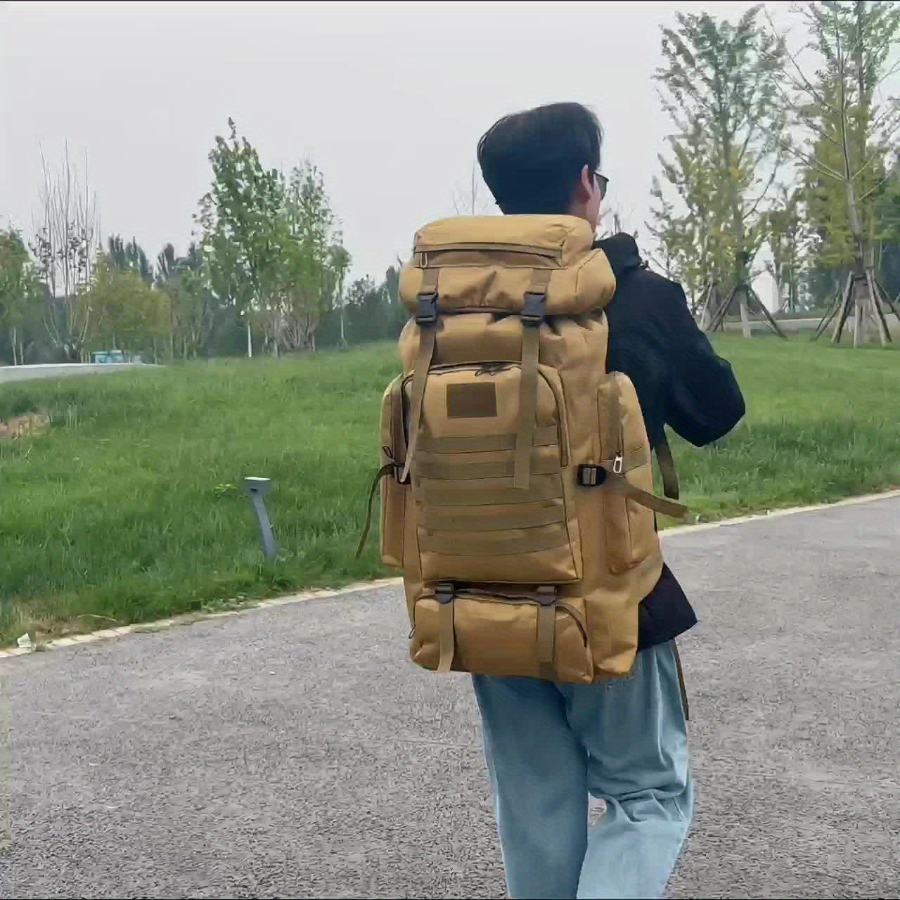 70L Hiking Backpack for Men, Waterproof Lightweight Camping Backpack, Military Rucksack with Molle, 3-Day Assault Pack for Travel, Climbing, Outdoor Sports