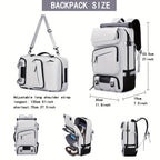 Travel Backpack for Women Men Carry On Backpack fits 16” Laptop Waterproof Convertible Backpack with Shoe Compartment (Grey)