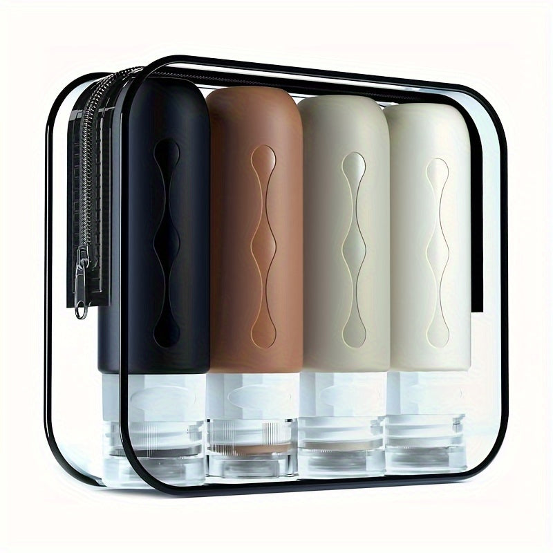 Silicone Travel Bottles - TSA-Approved Leakproof Containers - BPA-Free Fillable Liquid Travel Accessories, 3 oz, Round Unscented for Shampoo Lotion, Hand Wash, etc...