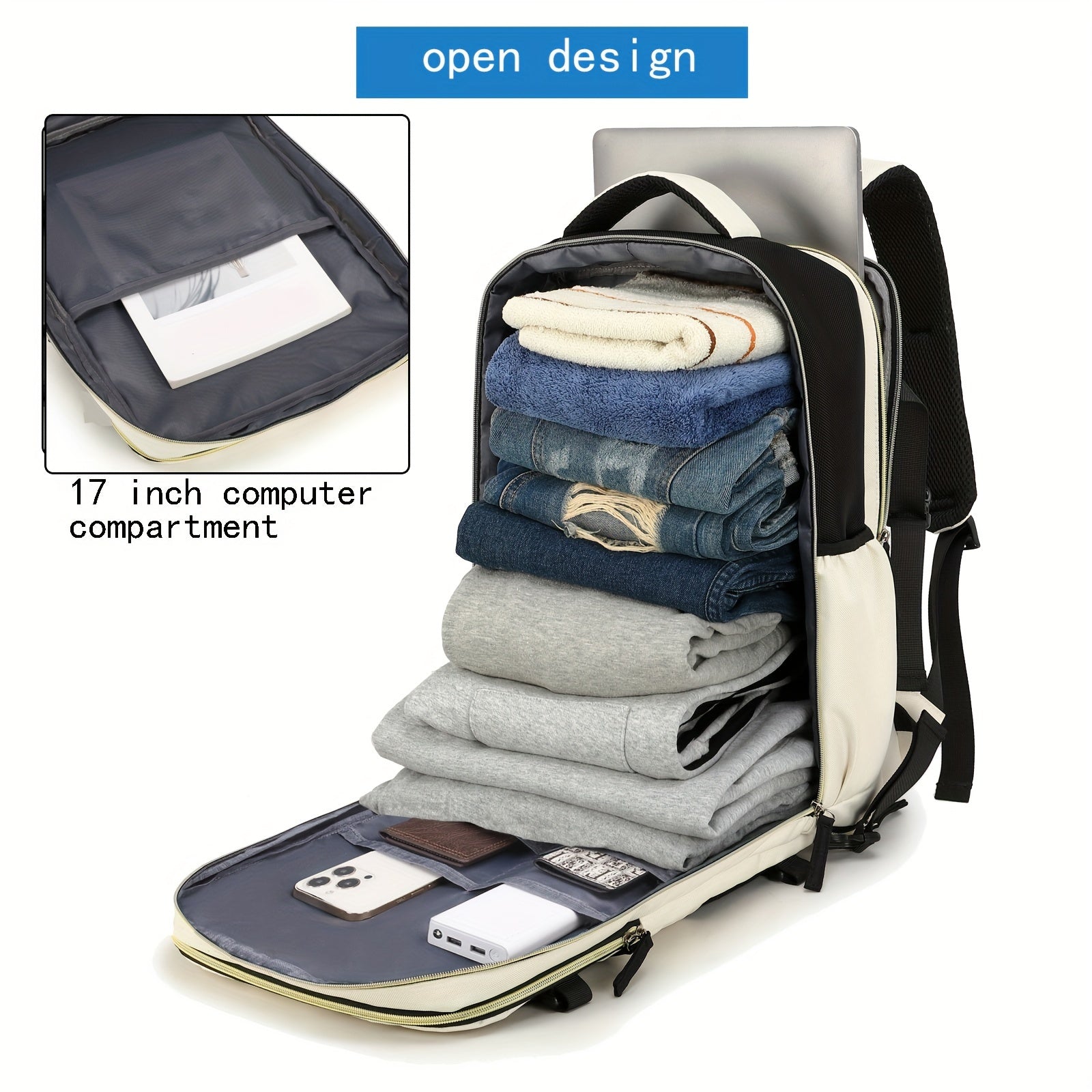 Women's Travel Backpack, Airline Approved Laptop Bag for Men & Women, College Computer Bag, , Casual Backpack with Shoe Compartement