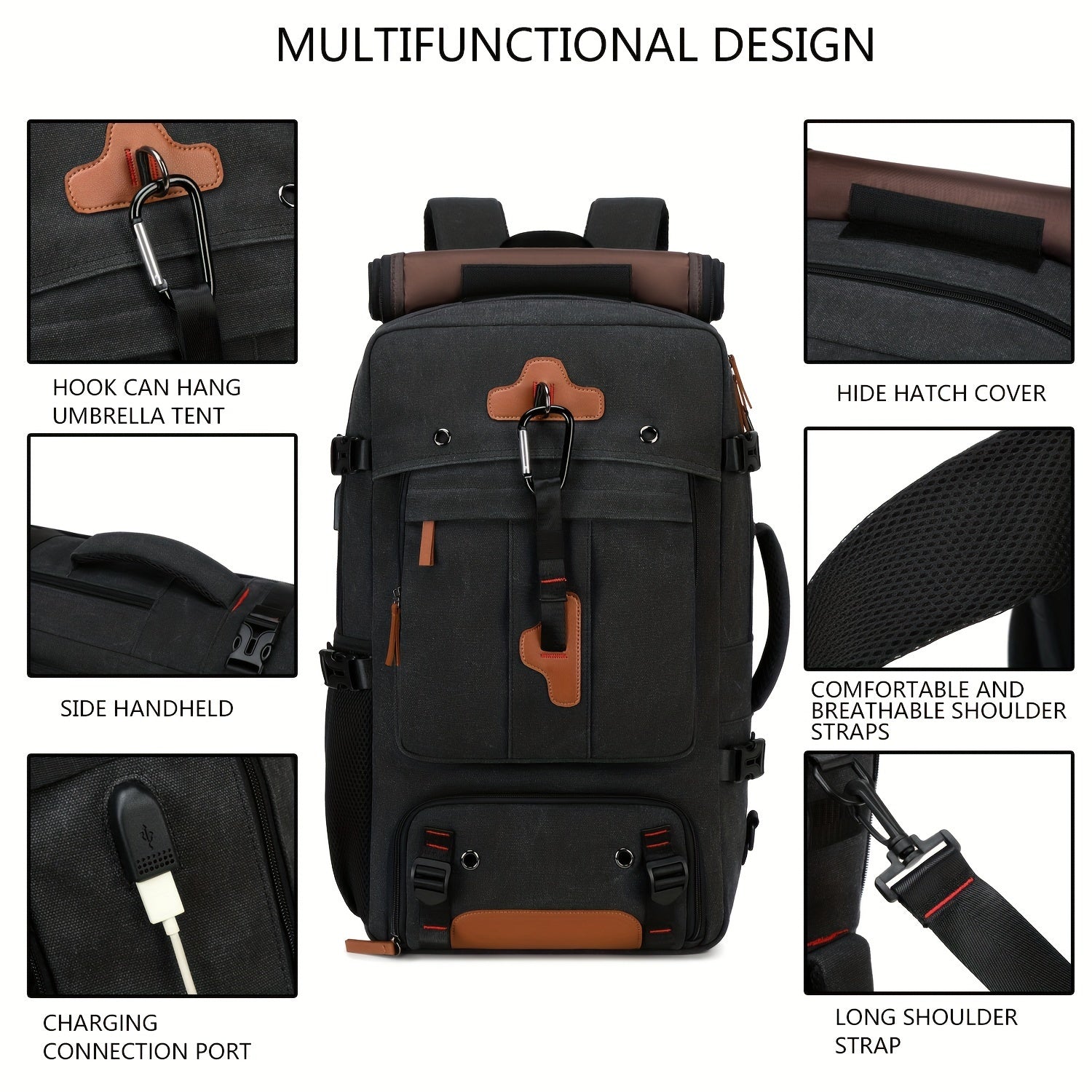 Travel Backpack for Women Men Carry On Backpack fits 18” Laptop Waterproof Convertible Backpack with Shoe Compartment