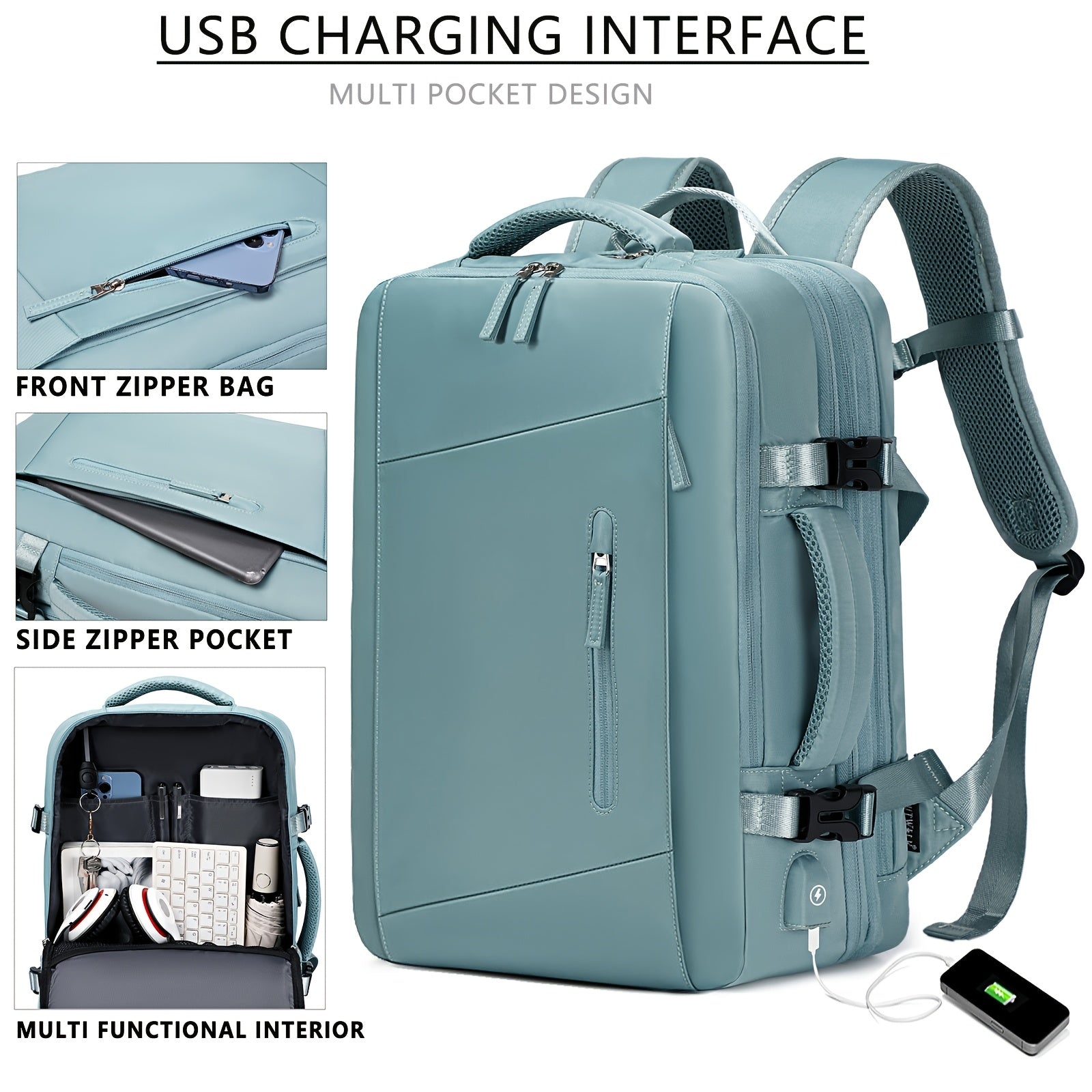 Travel Backpack, Carry On Laptop Bag, College Student Bag For Weekender, Large Capacity Travel Laptop Backpack