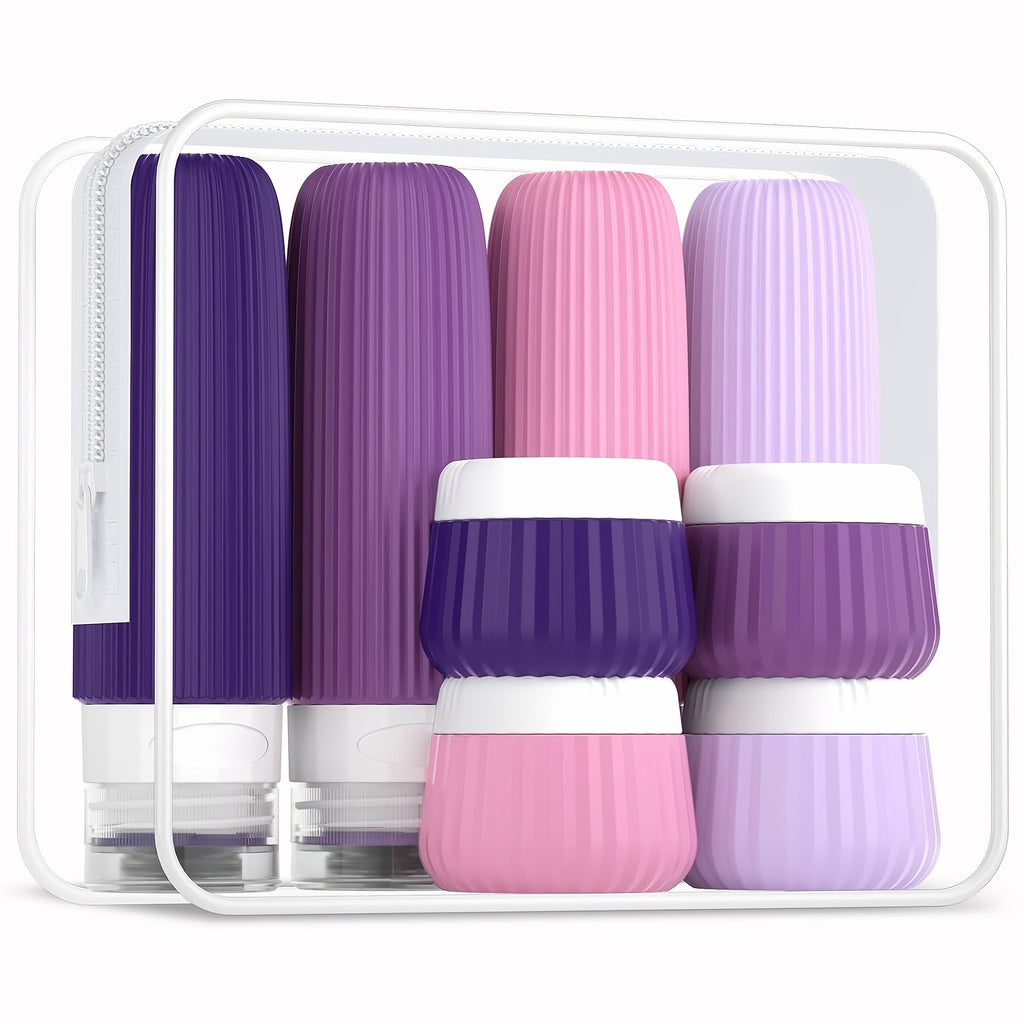 Travel Size Wash And Bath Products 3 Ounce, With Clear Bag, Leak-Proof Silicone Squeezable Travel Necessary accessories