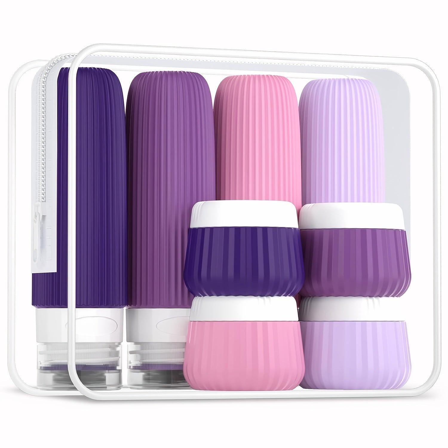 Travel Size Wash And Bath Products 3 Ounce, With Clear Bag, Leak-Proof Silicone Squeezable Travel Necessary accessories