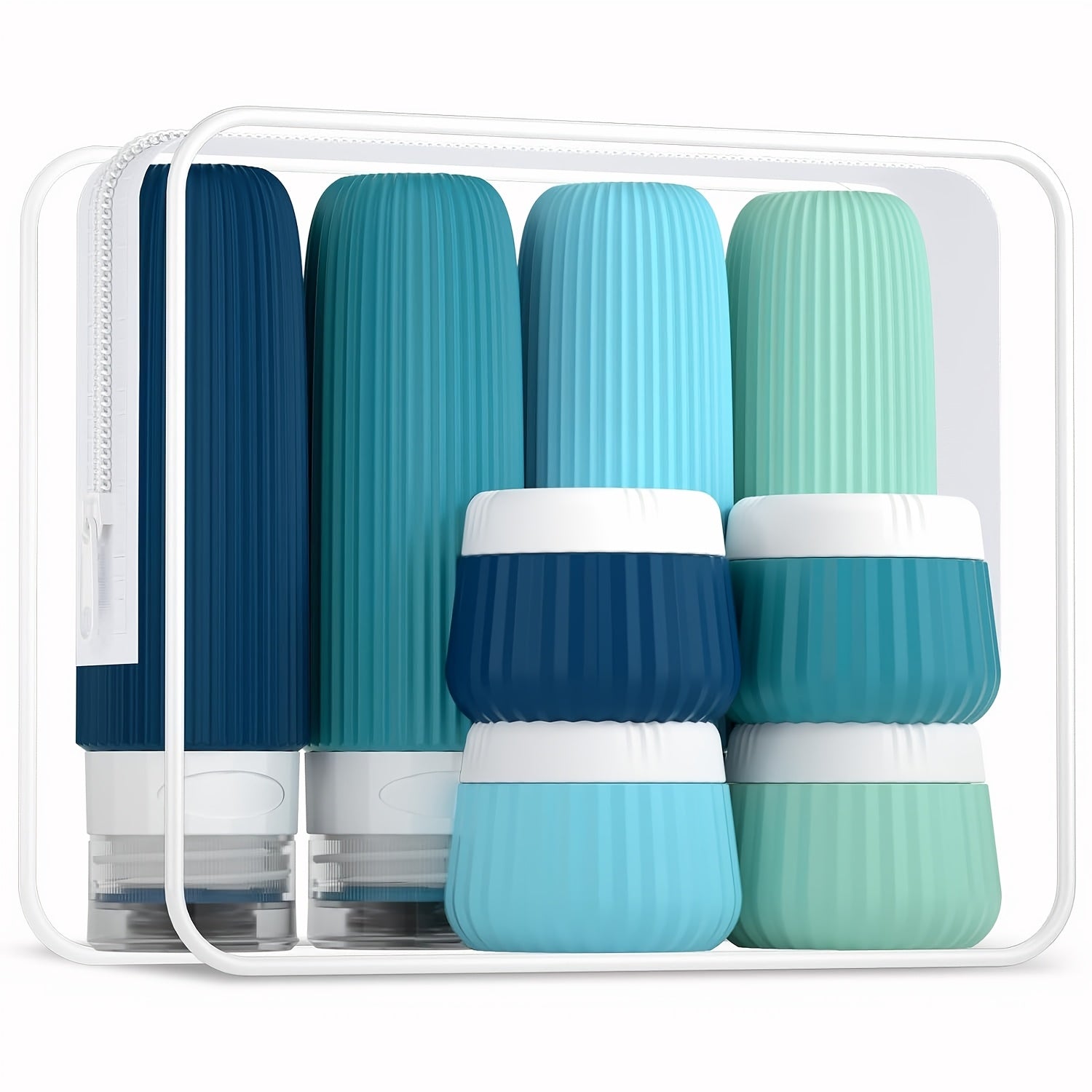 Travel Size Wash And Bath Products 3 Ounce, With Clear Bag, Leak-Proof Silicone Squeezable Travel Necessary accessories