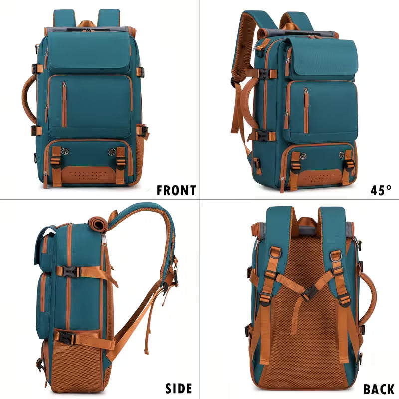Travel Backpack for Women Men Carry On Backpack fits 16” Laptop Waterproof Convertible Backpack with Shoe Compartment (Grey)
