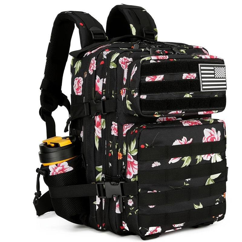 Military 45L Tactical Assault Backpack 3 day assault pack with Molle Waterproof backpack Peony
