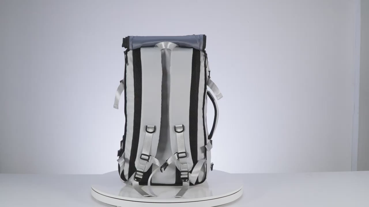 Travel Backpack for Women Men Carry On Backpack fits 16” Laptop Waterproof Convertible Backpack with Shoe Compartment (Grey)