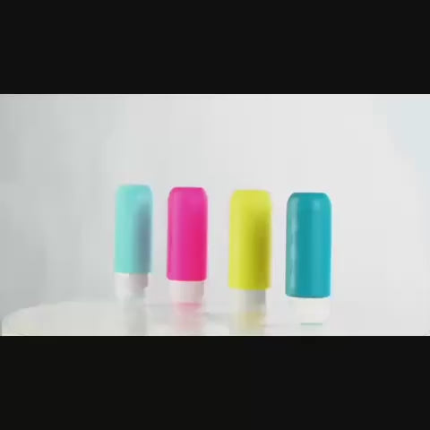 Silicone Travel Bottles - TSA-Approved Leakproof Containers - BPA-Free Fillable Liquid Travel Accessories, 3 oz, Round Unscented for Shampoo Lotion, Hand Wash, etc...